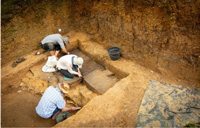 A neanderthal hearth excavated at Barnham, East Farm claypit.